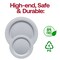 Matte Steel Gray Round Disposable Plastic Appetizer/Salad Plates - 7.5" (120 Plates)